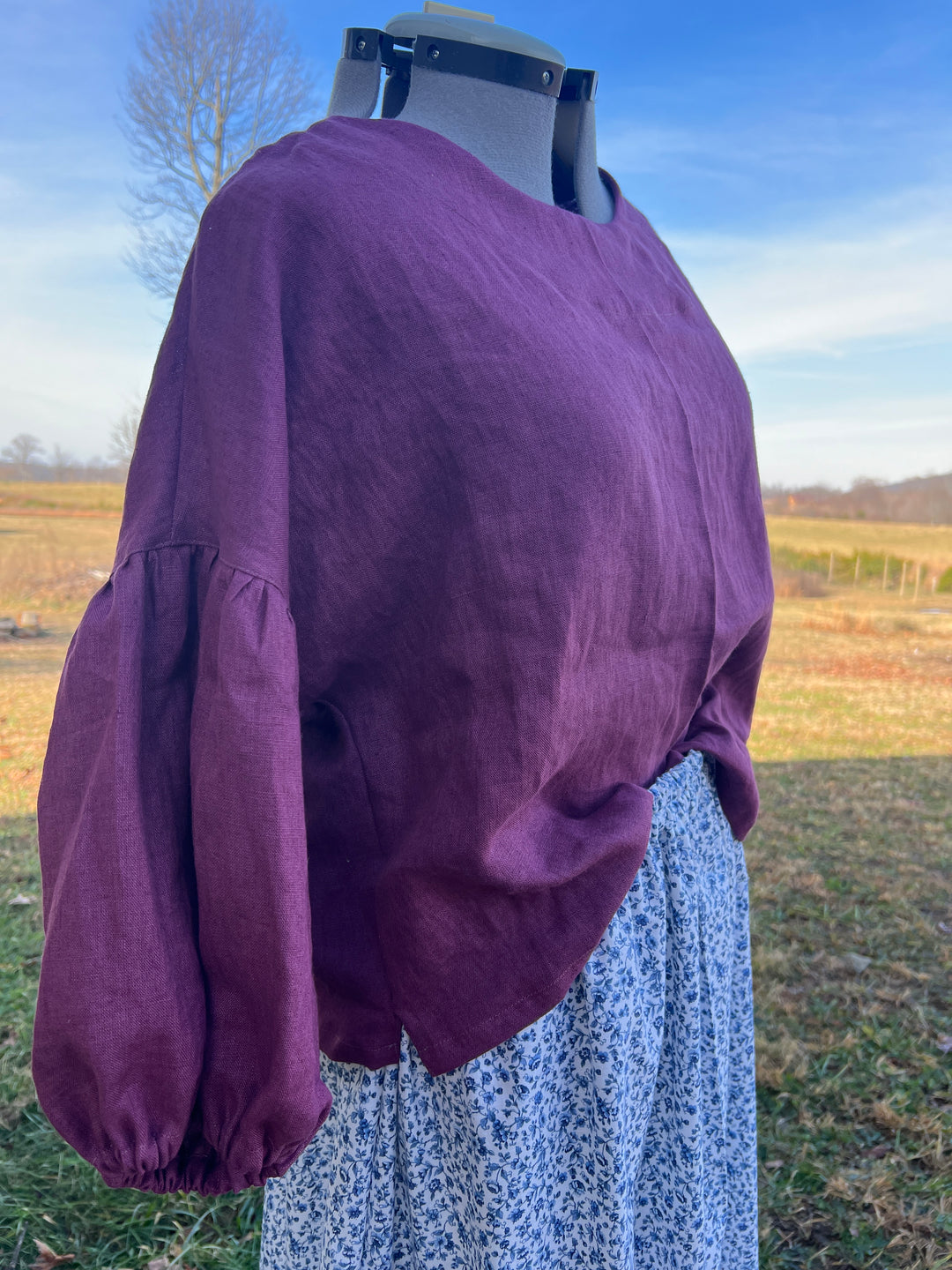 L-XL Meadow Shirt 3/4 sleeves | Wildcherry 100% Linen