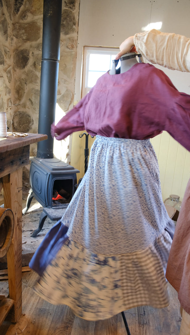 L-XL Meadow Shirt 3/4 sleeves | Wildcherry 100% Linen