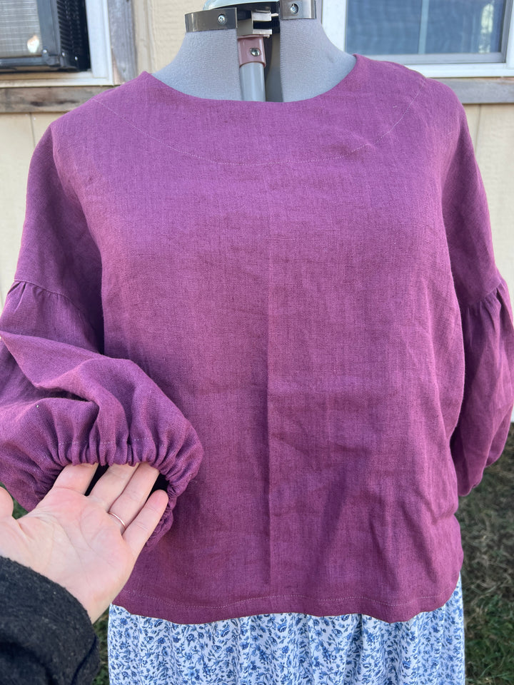 L-XL Meadow Shirt 3/4 sleeves | Wildcherry 100% Linen