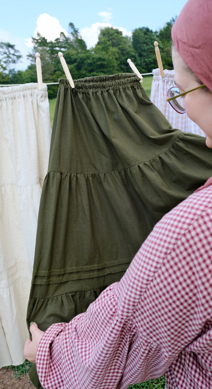 M-2XL Harvest Skirt | Green 100% Cotton