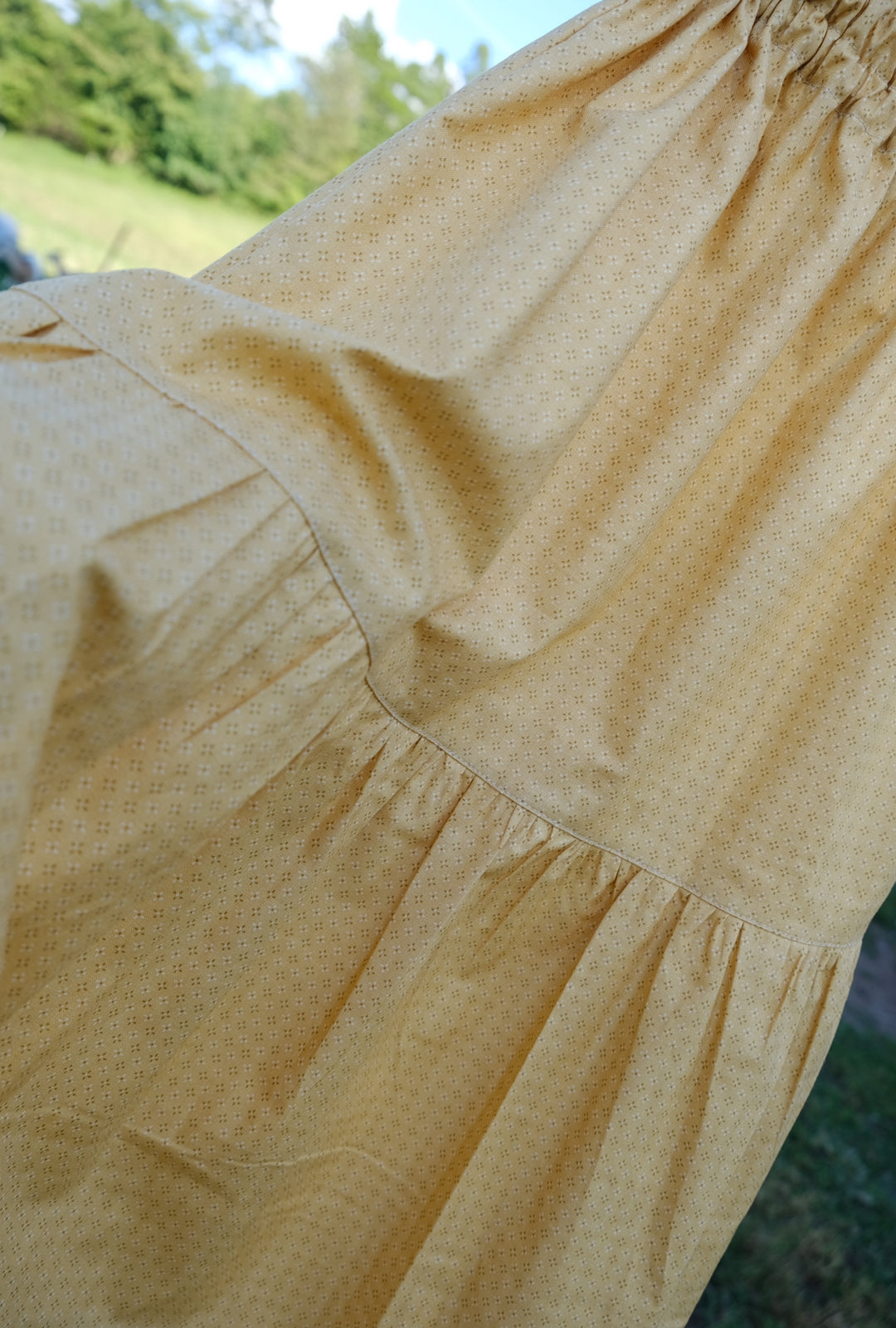M-2XL Harvest Skirt | Golden Calico 100% Cotton