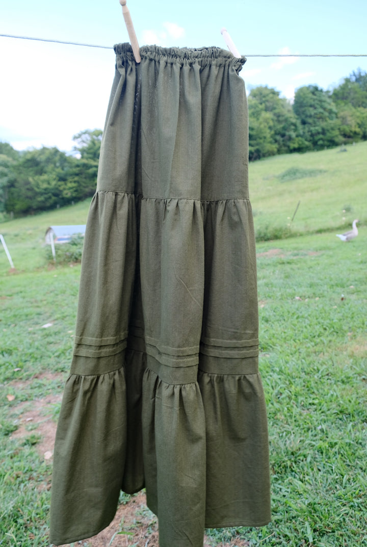 M-2XL Harvest Skirt | Green 100% Cotton